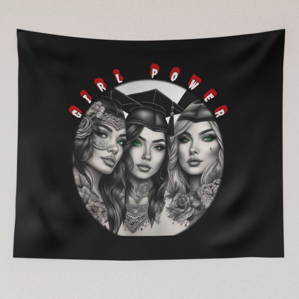 Item preview, Girl power, tattooed green eyed women graduates designed and sold by sailorsam1805.