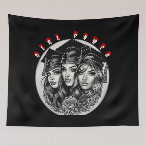 Item preview, Girl power, cool tattooed green eyed women graduates designed and sold by sailorsam1805.