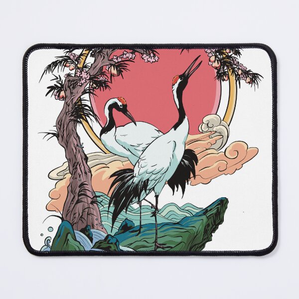 Item preview, Two cranes on pinetree looking sun designed and sold by Cwal-It-T.