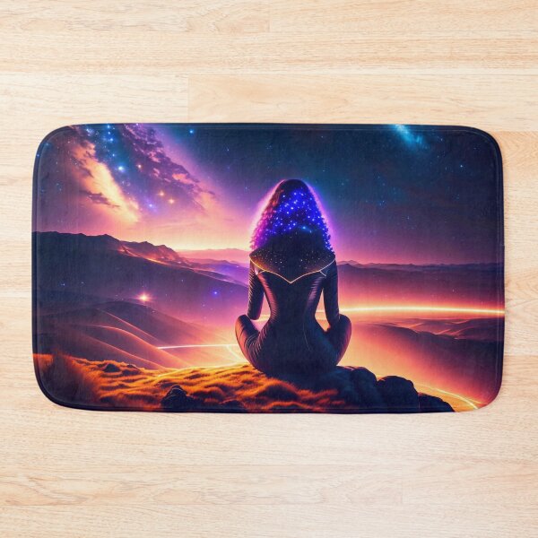Item preview, A woman sitting on top of a hill under a night sky designed and sold by M-Y-A-R-T-.