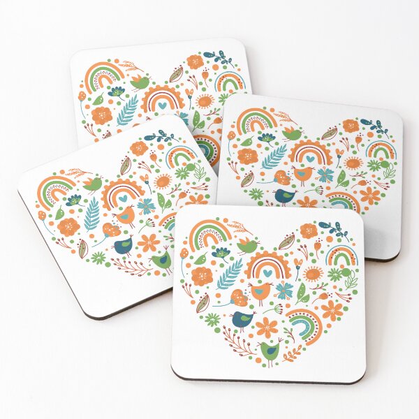 Item preview, Heart-Shaped Products with Artistic Flower, Rainbow, and Plant Motifs - Unique and Stylish Designs for Every Occasion designed and sold by KirtidaOrg.