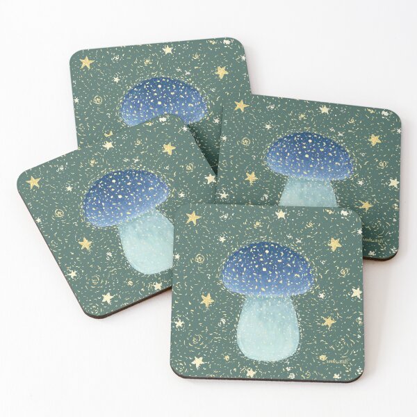 Item preview, Star Maker: Mycena subcayanocephala Blue Mushroom & Stars designed and sold by rnmarts.