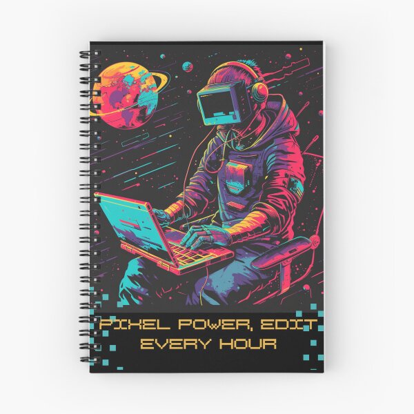 Item preview, Pixelated Cyberpunk Video Editor with Glitch Art Vibes - Monochromatic Vaporwave Design designed and sold by zax454.