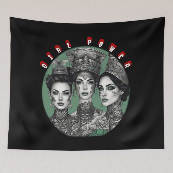 Item preview, Girl power, cool Green themed portrait designed and sold by sailorsam1805.