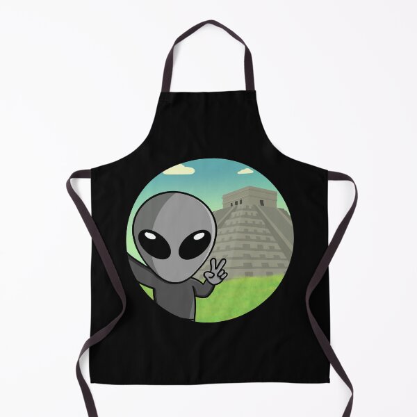 Item preview, Gray Space Alien Selfie Chichen Itza designed and sold by SpaceAlienTees.