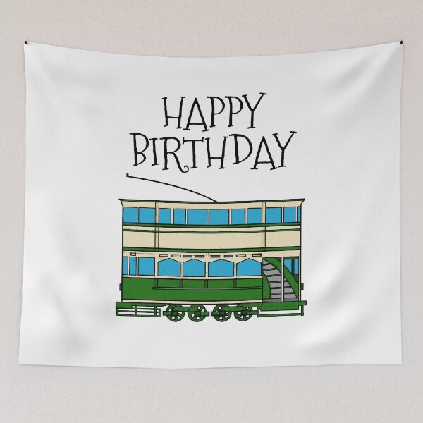 Item preview, Tram Happy Birthday Rail Enthusiast designed and sold by doodlerob.