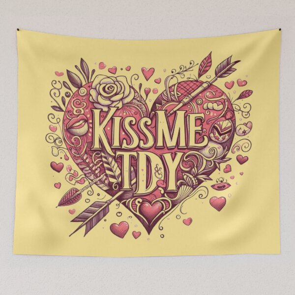 Item preview, Valentine's Day kiss Me on heart pierced with arrow designed and sold by JaroDesign2023.
