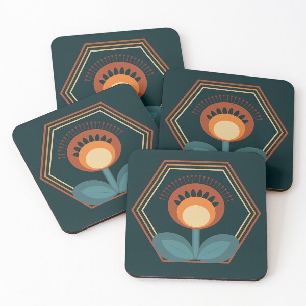 Item preview, Retro Bloom || Seventies Flower and Hexagons designed and sold by Stacey Spivak.