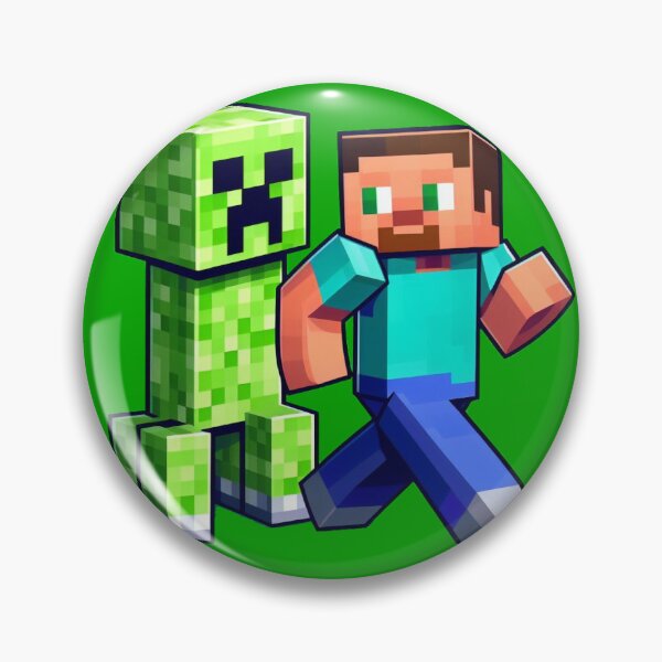 Item preview, blocky adventurer discover a creepy monster behind him designed and sold by PowerUpPalette.