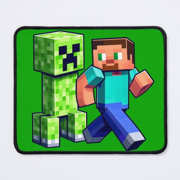 Item preview, blocky adventurer discover a creepy monster behind him designed and sold by PowerUpPalette.