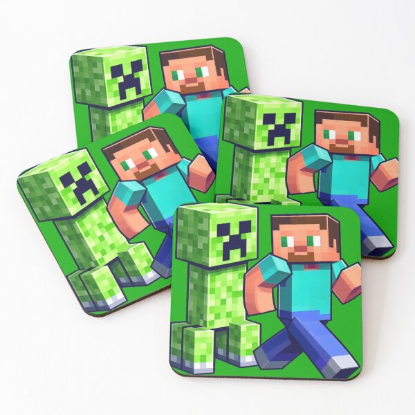 Item preview, blocky adventurer discover a creepy monster behind him designed and sold by PowerUpPalette.