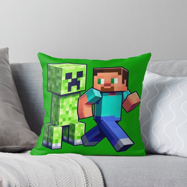 Item preview, blocky adventurer discover a creepy monster behind him designed and sold by PowerUpPalette.