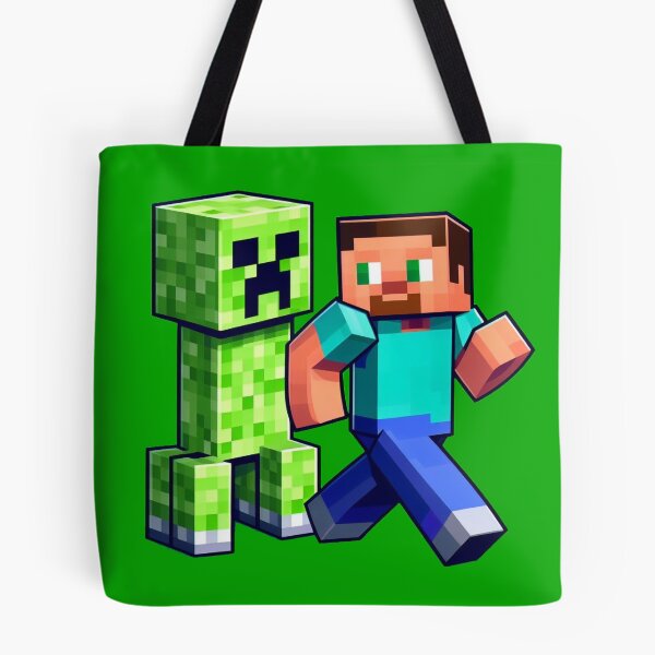 Item preview, blocky adventurer discover a creepy monster behind him designed and sold by PowerUpPalette.