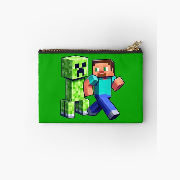 Item preview, blocky adventurer discover a creepy monster behind him designed and sold by PowerUpPalette.