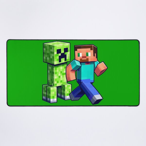 Item preview, blocky adventurer discover a creepy monster behind him designed and sold by PowerUpPalette.