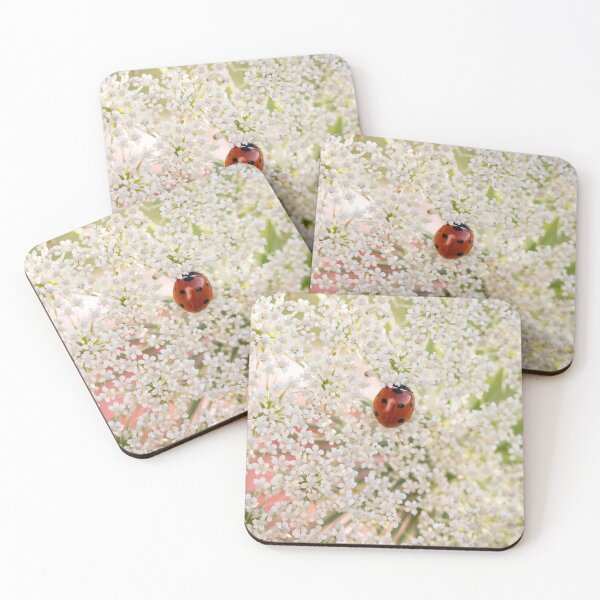 Item preview, lady bug on Queen Anne's lace designed and sold by sarahjeanphoto.