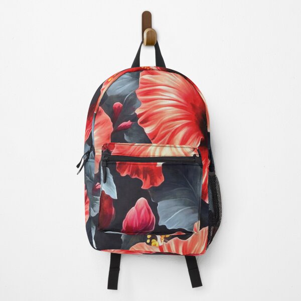 Item preview, Hibiscus Abstract In Red And Blue Grey designed and sold by taiche.