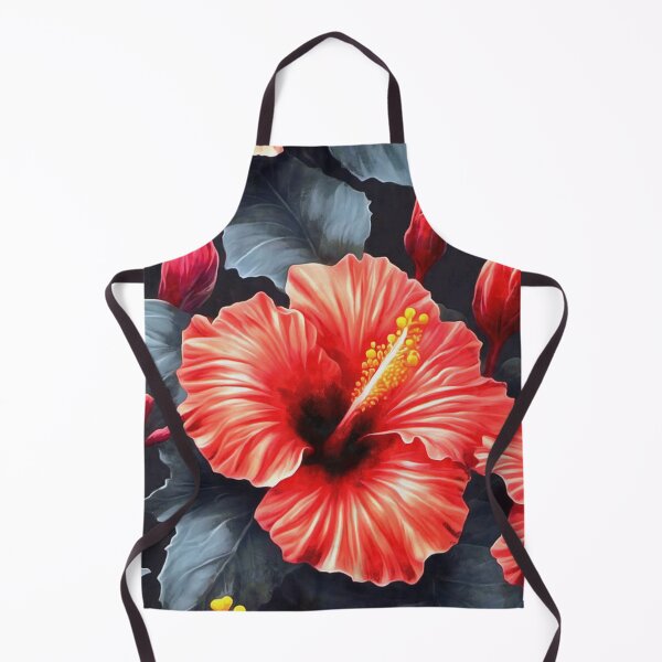 Item preview, Hibiscus Abstract In Red And Blue Grey designed and sold by taiche.
