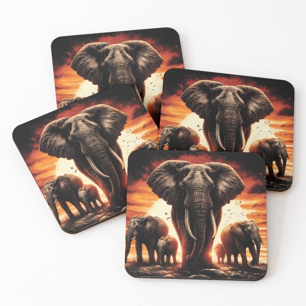 Item preview, Majestic Elephants at Sunset designed and sold by ByteyCreatives.