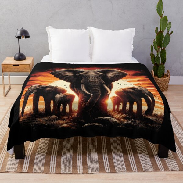 Item preview, Majestic Elephants at Sunset designed and sold by ByteyCreatives.