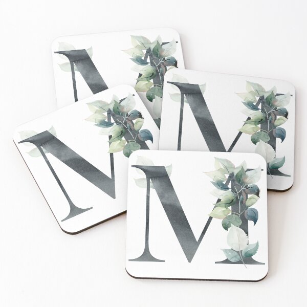 Artikelvorschau, Watercolor floral black letter M.  entworfen und verkauft von tapilipa.