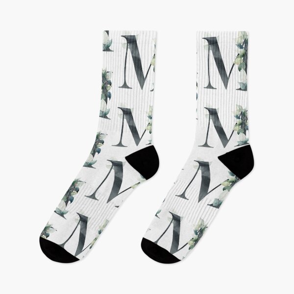 Item preview, Watercolor floral black letter M.  designed and sold by tapilipa.