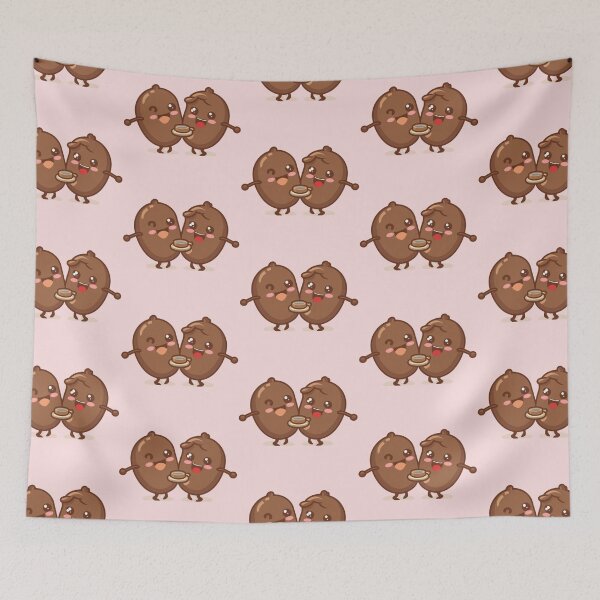 Item preview, Kawaii Coffee Beans Pattern designed and sold by PatternInArt.