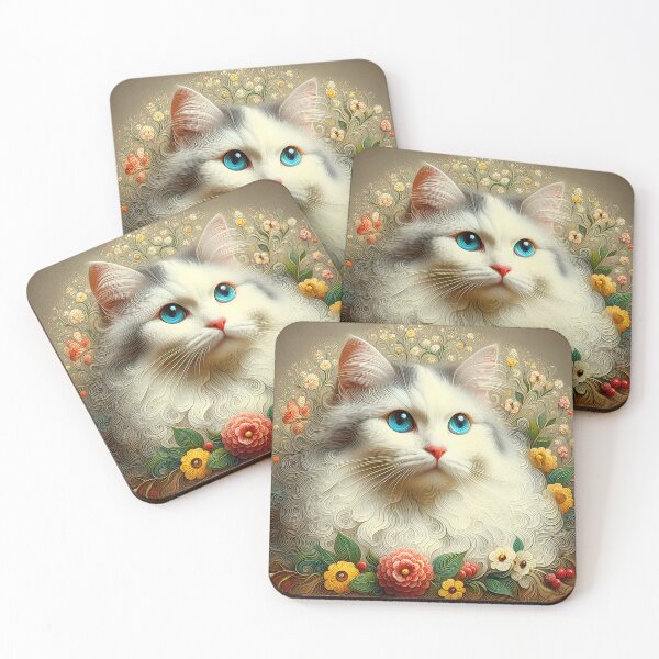 Item preview, Turkish Van Cat Tribute Art designed and sold by BastKittyStore.