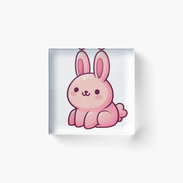 Item preview, Animated cartoons inspired cute pink rabbit designed and sold by ISIKPK.