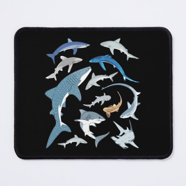 Item preview, Shark species Blue shark Whale shark Hammerhead shark Mako shark designed and sold by NicGrayGraphic.
