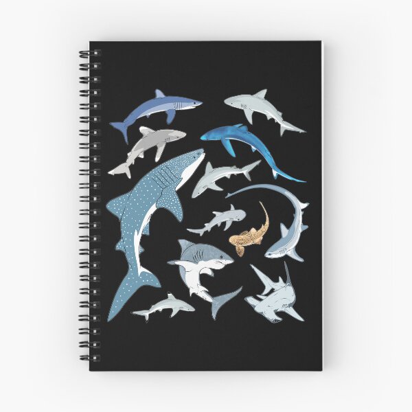 Item preview, Shark species Blue shark Whale shark Hammerhead shark Mako shark designed and sold by NicGrayGraphic.
