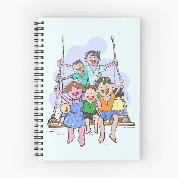 Item preview, Childhood Memories of Indian People Boys and Girls Playing on the Swing in the Summer Vacations at their Grandpa's Home designed and sold by Wiggly Lines.