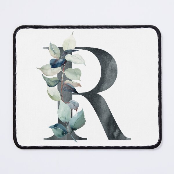 Artikelvorschau, Watercolor floral black letter R. Personalized Monogram. entworfen und verkauft von tapilipa.