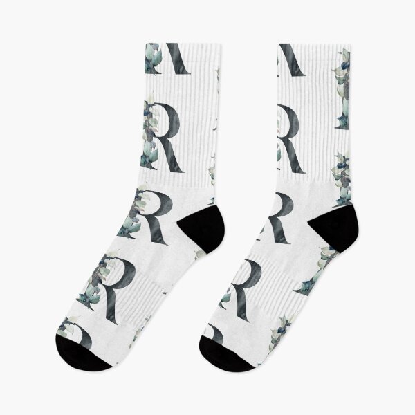 Item preview, Watercolor floral black letter R. Personalized Monogram. designed and sold by tapilipa.