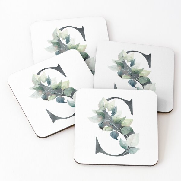 Artikelvorschau, Watercolor floral black letter S.  entworfen und verkauft von tapilipa.