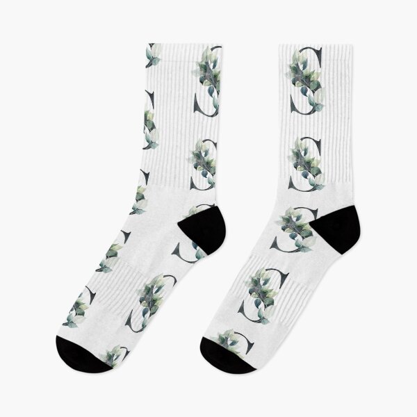 Item preview, Watercolor floral black letter S.  designed and sold by tapilipa.