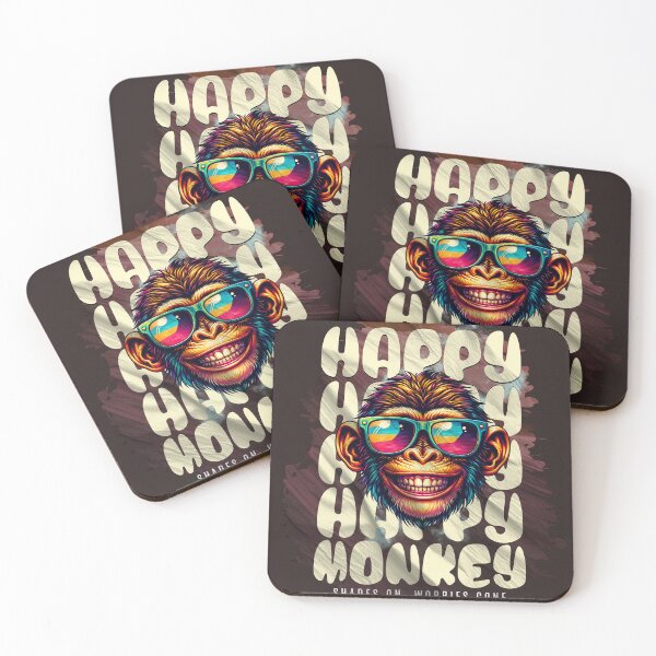 Item preview, Funny Happy Monkey Smiling with Sunglasses, Shades on Worries Gone, Monkey Animal Lover designed and sold by DAMOTAmagazine.