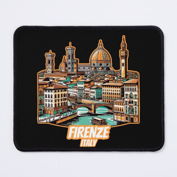 Item preview, Vintage retro Architectural landscape skyline of Firenze, Italy. Beautiful travel design. designed and sold by Unitepeople.