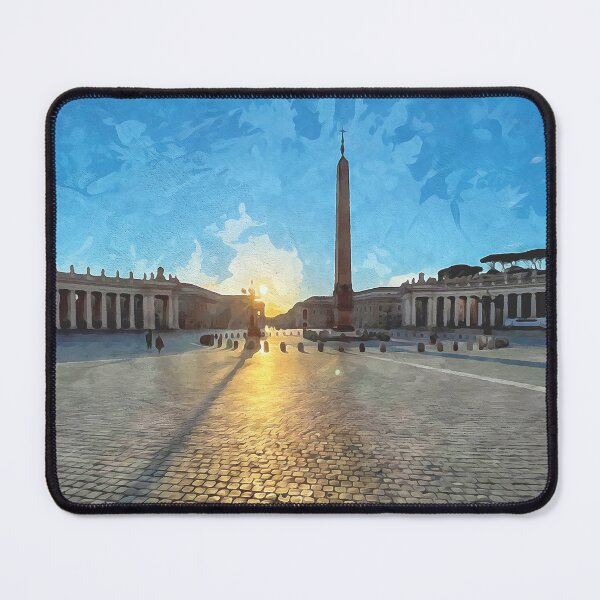 Item preview, View of St. Peter's Square in Rome at sunrise in watercolor designed and sold by Intermundium.