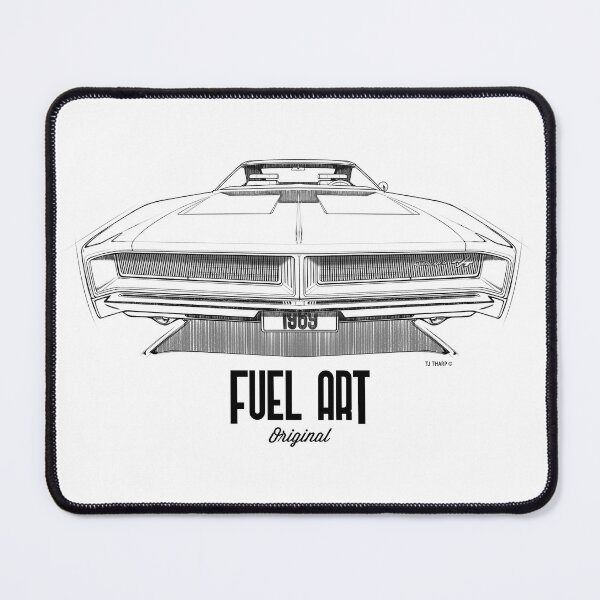 Item preview, 1969 Charger R/T Retro-style Front View Sketch designed and sold by FuelArtOriginal.