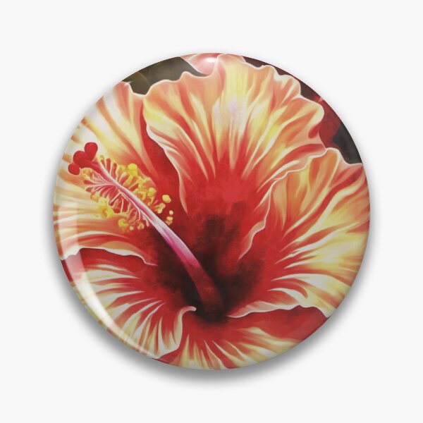 Item preview, Red Hibiscus Floral Fantasy Art designed and sold by taiche.