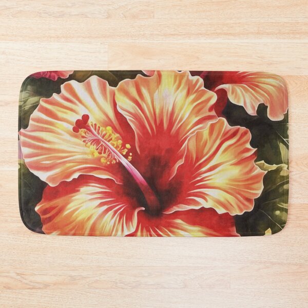 Item preview, Red Hibiscus Floral Fantasy Art designed and sold by taiche.