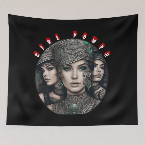 Item preview, Girl power, emeralds and tattoed beauties,strong women designed and sold by sailorsam1805.