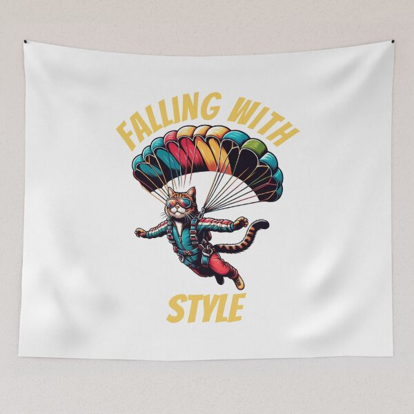 Item preview, Funny cool skydiving cat. Falling with style. designed and sold by Unitepeople.