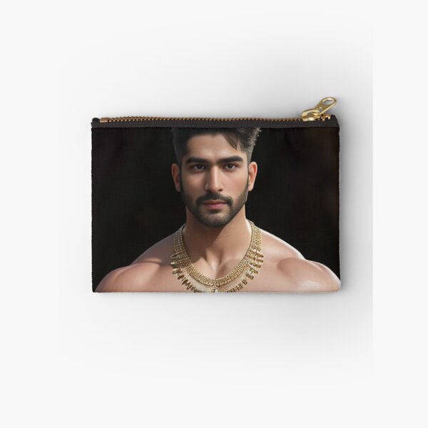 Item preview, Portrait of a handsome young man with muscled body wearing a gold necklace designed and sold by zambalala.