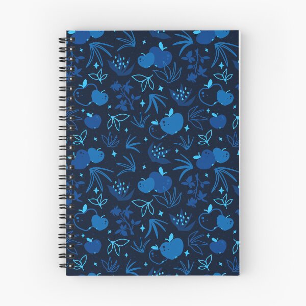 Item preview, Garden night pattern with blue apples and stars designed and sold by Emoke Horvath.