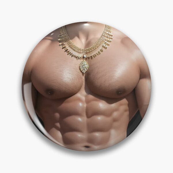 Item preview, Portrait of a handsome young man with muscled body wearing a gold necklace designed and sold by zambalala.