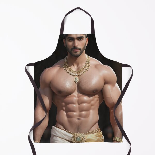 Item preview, Portrait of a handsome young man with muscled body wearing a gold necklace designed and sold by zambalala.