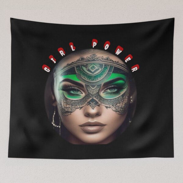 Item preview, Girl power, green eyed classic beauty, emeralds and tattoos a strong women designed and sold by sailorsam1805.