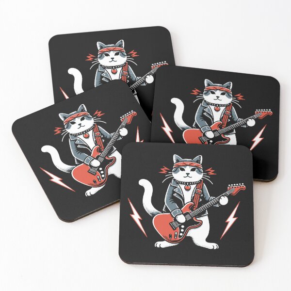 Artikelvorschau, Cat Playing Electric Guitar Rock Music Funny Cat entworfen und verkauft von KsuAnn.